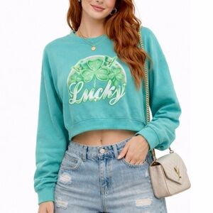 IMK Lucky Cropped Sweatshirt.